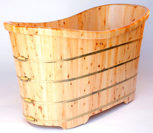 63" Free Standing Cedar Wooden Bathtub