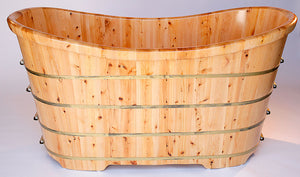 63" Free Standing Cedar Wooden Bathtub