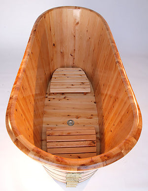 63" Free Standing Cedar Wooden Bathtub